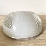 Industrial glass ceiling light, 60s-70s
