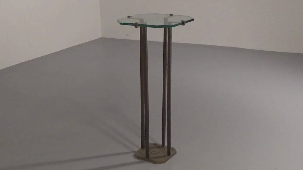 Rare Peter Ghyczy T18 console tables, 1970s design (73 cm high.)