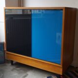 1960 buffet in wood and glass
