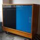 1960 buffet in wood and glass