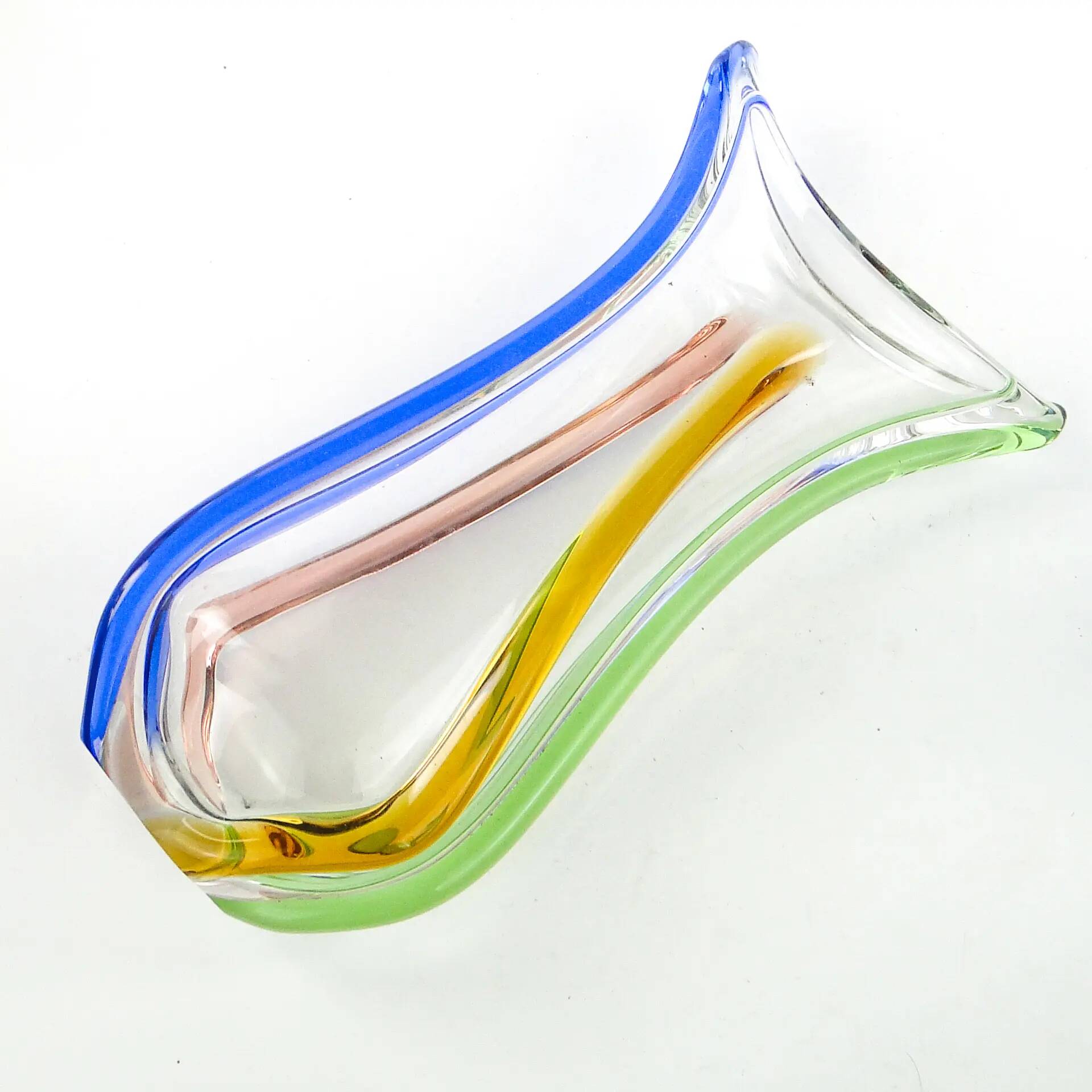 Vase, mid-century modern, glass, designed by H. Mahanovska, Czechoslovakia, 1960s