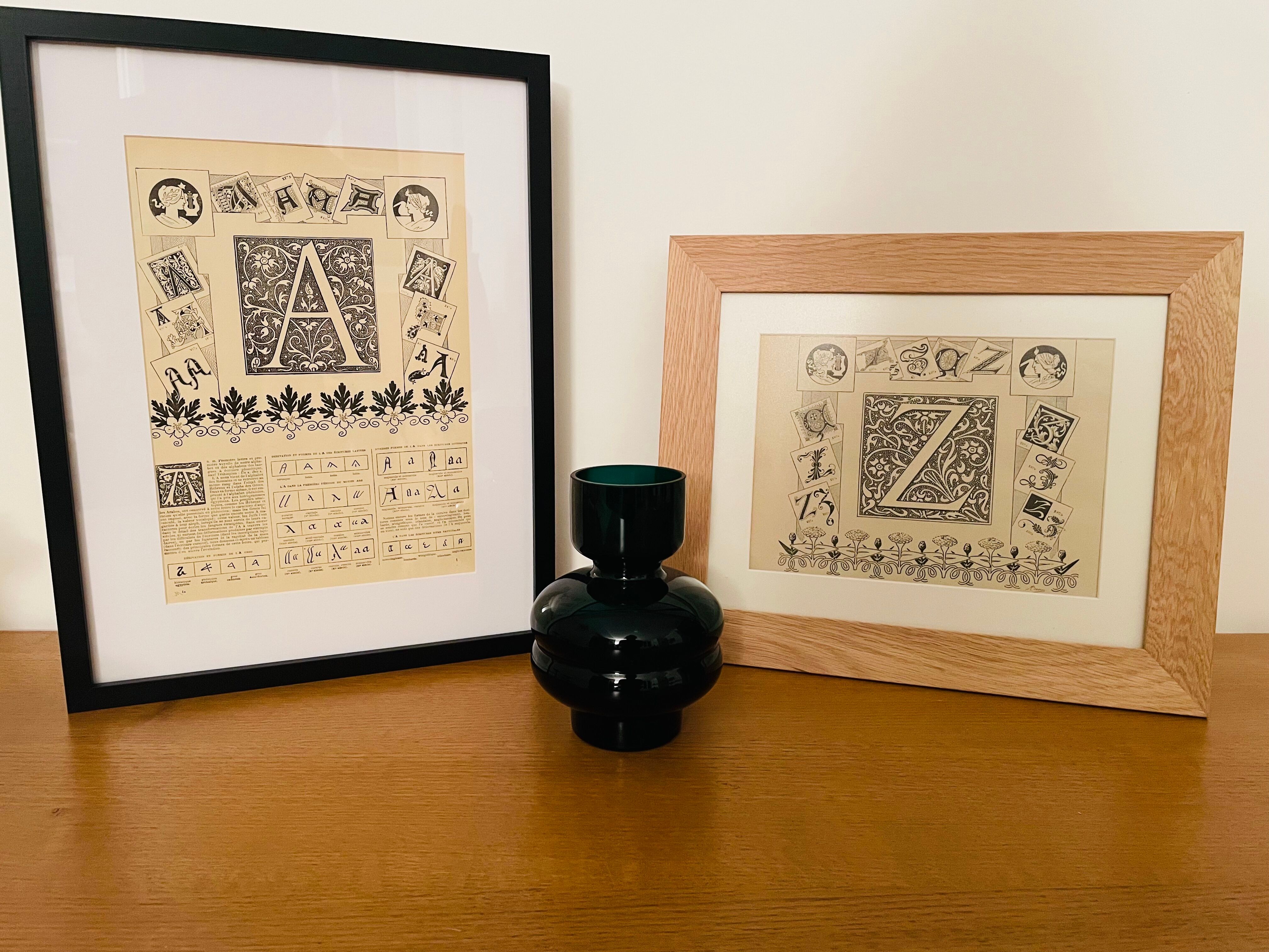 Lithograph engraving alphabet letter Z from 1897