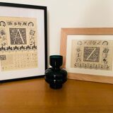 Lithographie gravure alphabet lettre Z de 1897