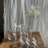 Small glass bottle with vintage round cap H22.5