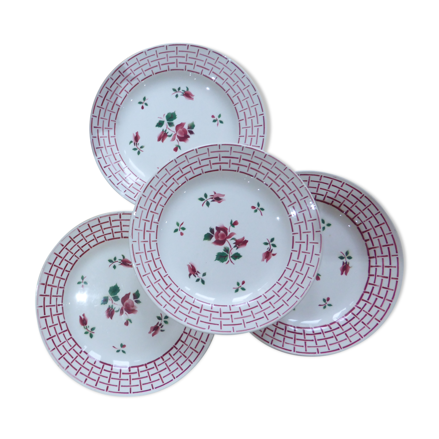 4 plates model Rosa from the French factory of Digoin