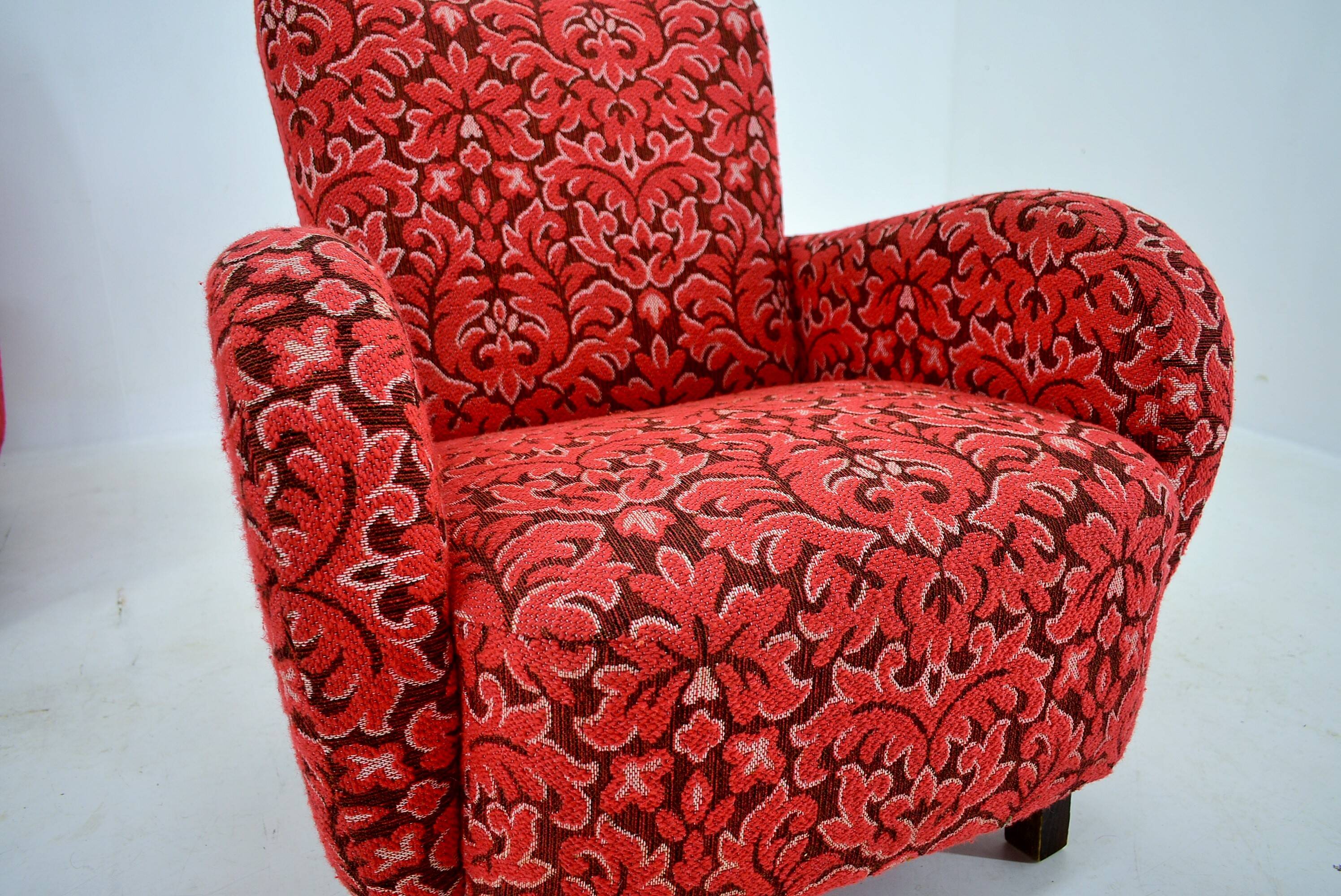 Set of two rare art deco armchairs h-283 by jindřich halabala, 1949s