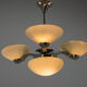 Art deco nickel and glass chandelier, 1930s