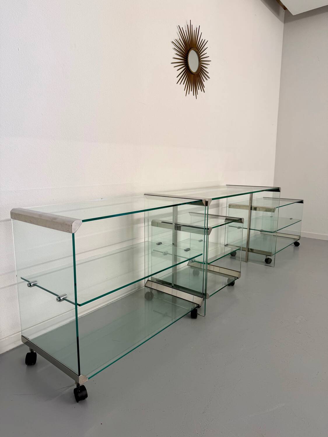 Italian design glass console storage unit by Gallotti & Radice An70