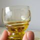 6 old art deco yellow cut glass liqueur glasses