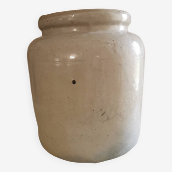 Beige glazed stoneware pot