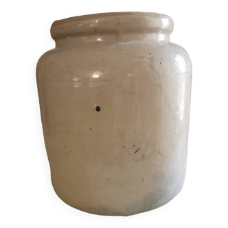 Beige glazed stoneware pot