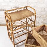 Wicker and rattan chest of drawers with 3 drawers