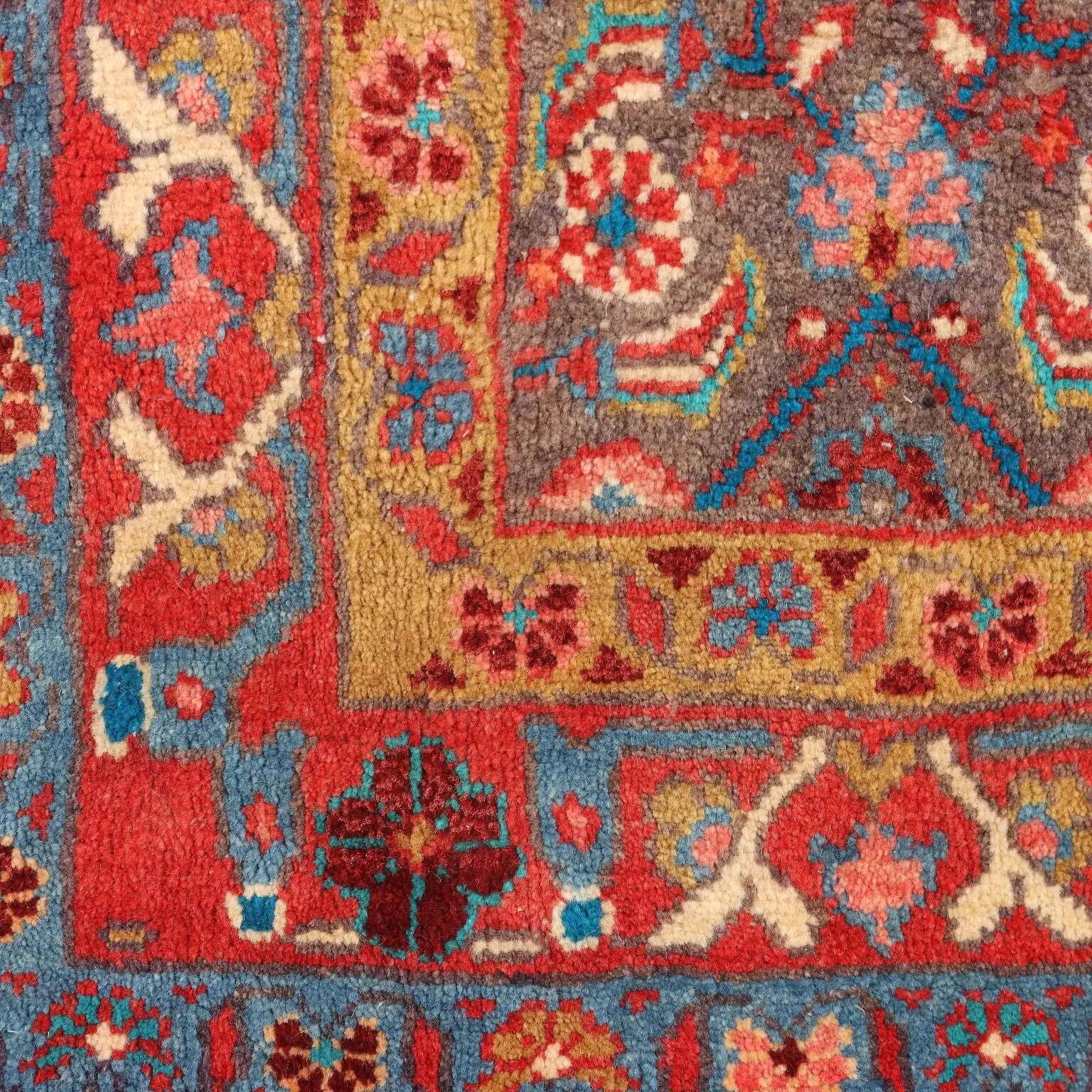 Tapis Bidjar ancien en coton et laine, gros nœud, 110 x 43 In