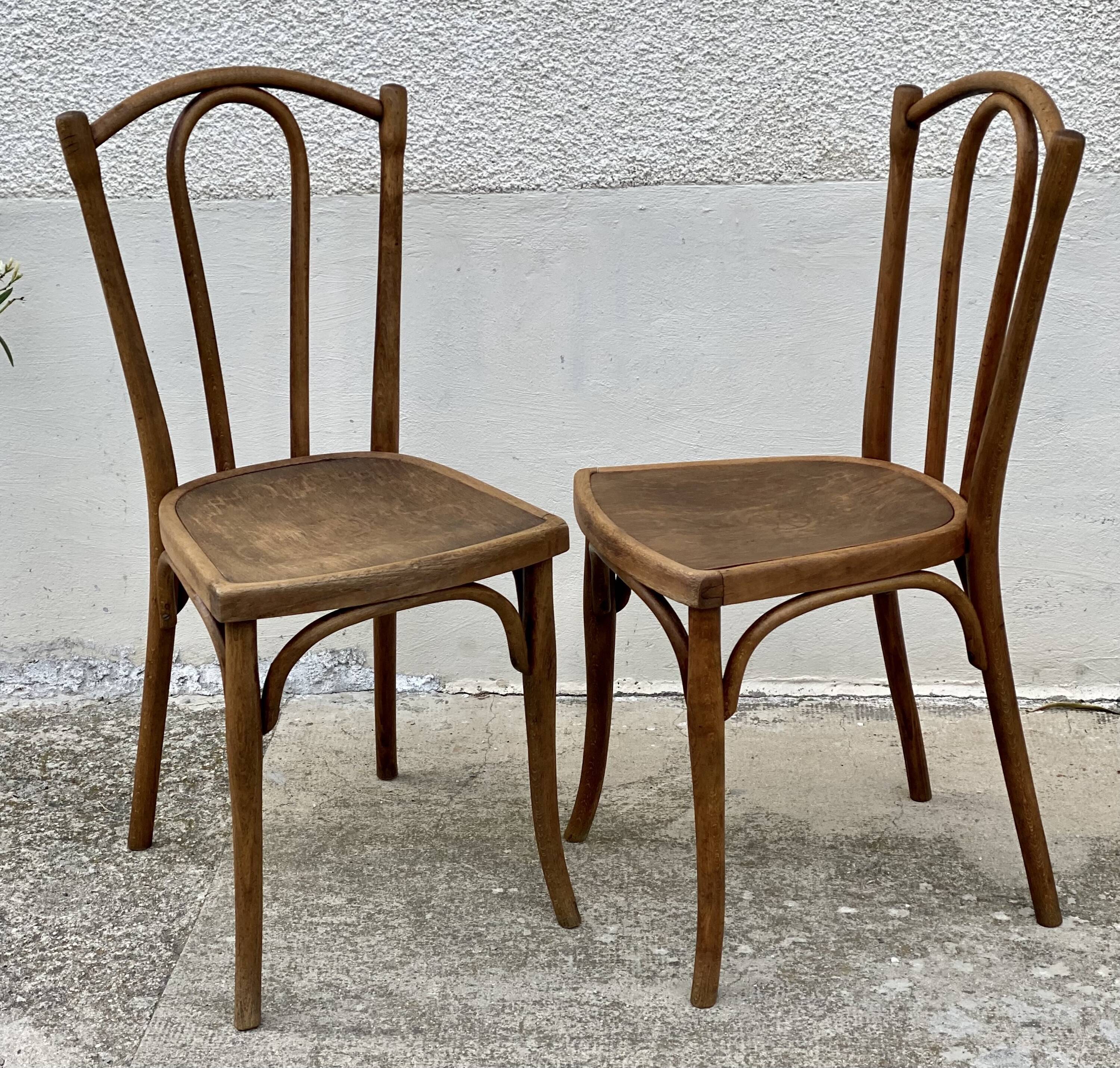 Pair of vintage thonet bistro chairs from 1900