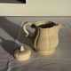 Cream teapot and its sugar bowl Sarreguemines France