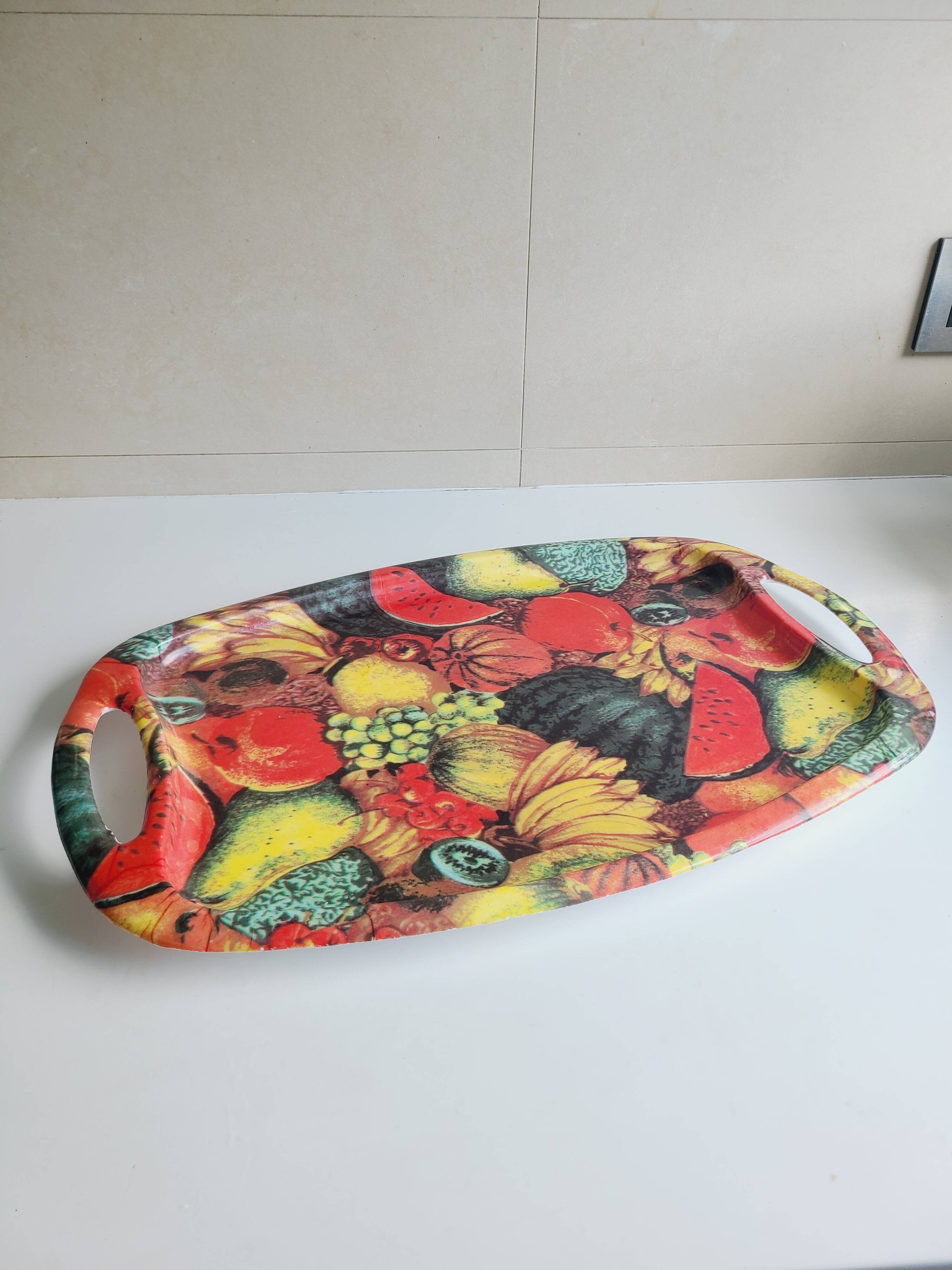 Vintage melamine tray 48.5 x 31 cm