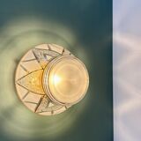 Vintage Art Deco white and gold glass globe wall/ceiling light.