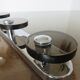 Fontana Arte chrome metal and smoked glass coat rack 70