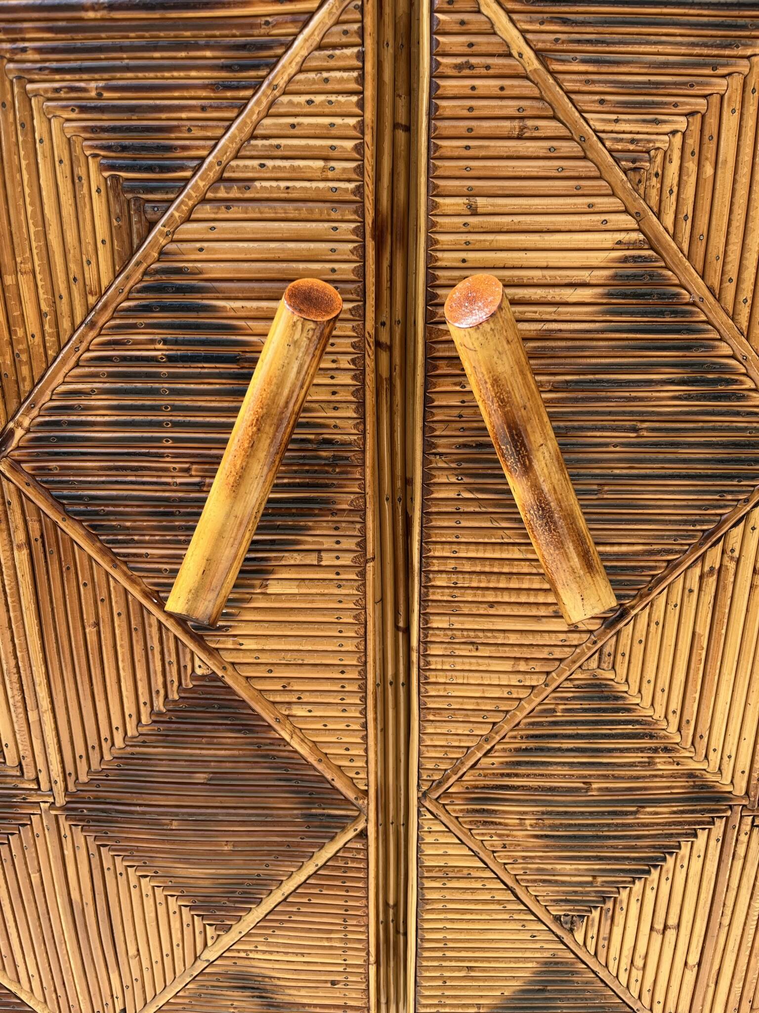 Storage unit, rattan sideboard from the 50s/60s