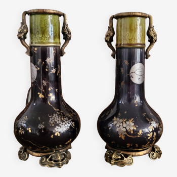 Pair of Hippolyte Boulenger vases - Choisy le Roi