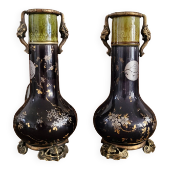 Pair of Hippolyte Boulenger vases - Choisy le Roi