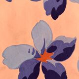 Original gouache on paper from Editions JEHLEM, floral decoration (purple), twentieth century, Paris