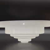 French Vintage Art Deco Skyscraper Style Opaque Glass Pendant Lamp Shade 52