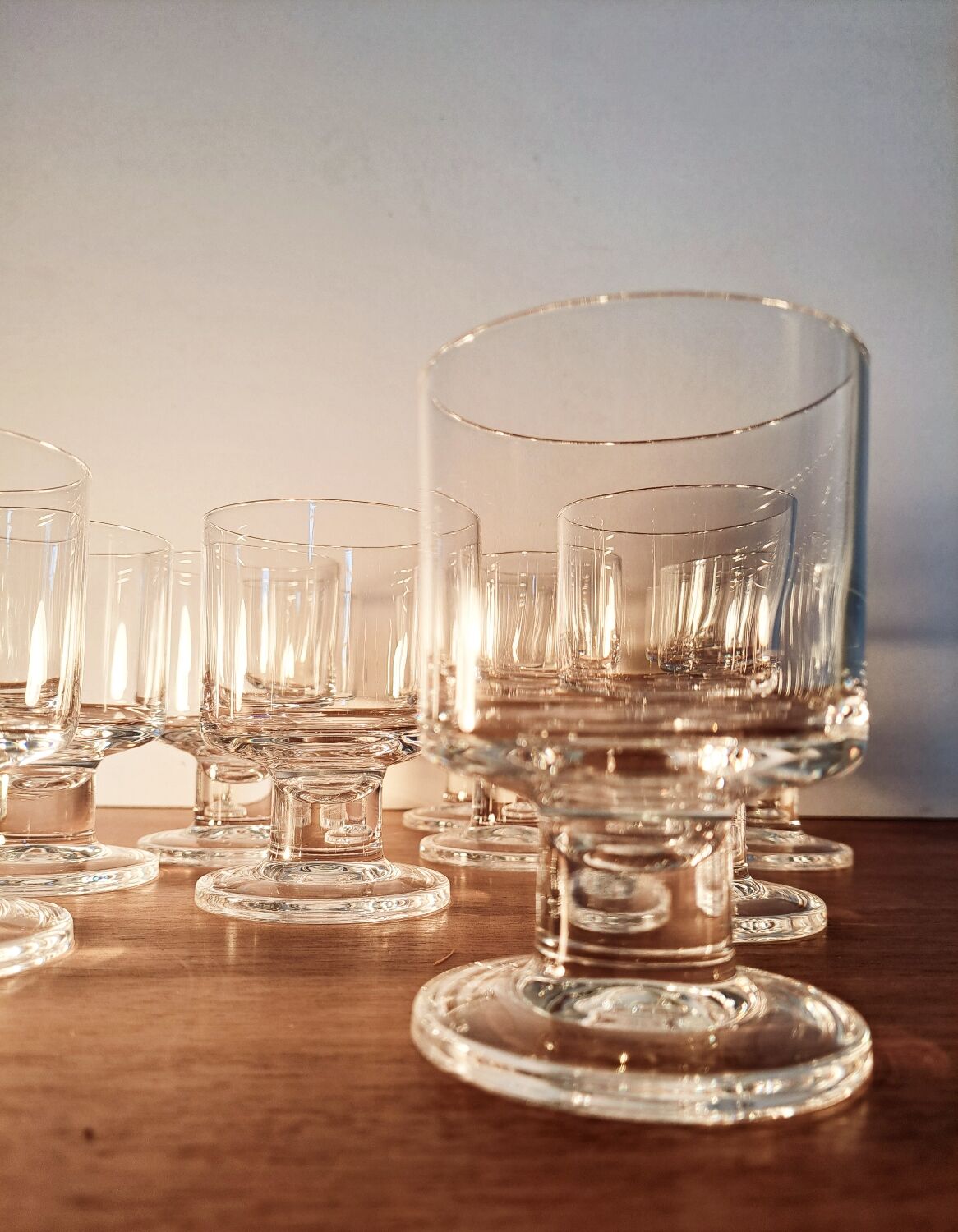Set 11 glasses blown crystal 1970