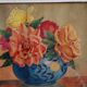 Tableau bouquet de fleurs,  aquarelle 1945, daté, signé et dédicacé