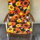 Ancient pliante alu chair - multicolor fabric 70s vintage camping garden