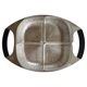 Midcentury Serving Plate Stainless Steel/Glass Cromargan, Germany, 1970s