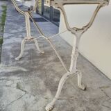 Antique Aerogommer bistro restaurant table with cast iron legs