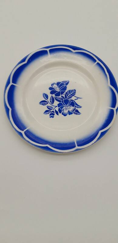 Digoin Sarreguemines blue flat plate