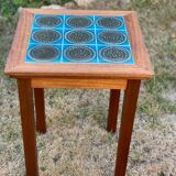 Trio of Danish Nest of Teakwood Table with Ceramic Tops