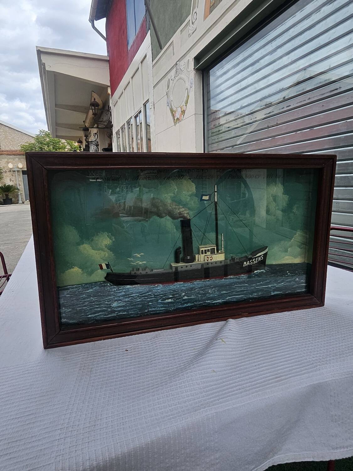 Old Diorama of the Bassens Tugboat in La Rochelle in 1917