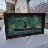 Old Diorama of the Bassens Tugboat in La Rochelle in 1917