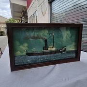 Old Diorama of the Bassens Tugboat in La Rochelle in 1917
