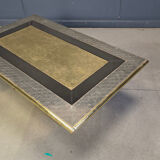Gony Nava etched brass coffee table, 1970s