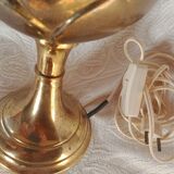 Kronenbourg - "K" hop flower lamp in filled brass and its lampshade