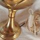 Kronenbourg - "K" hop flower lamp in filled brass and its lampshade