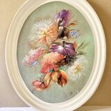 Large oval serving tray with floral patterns Melform
