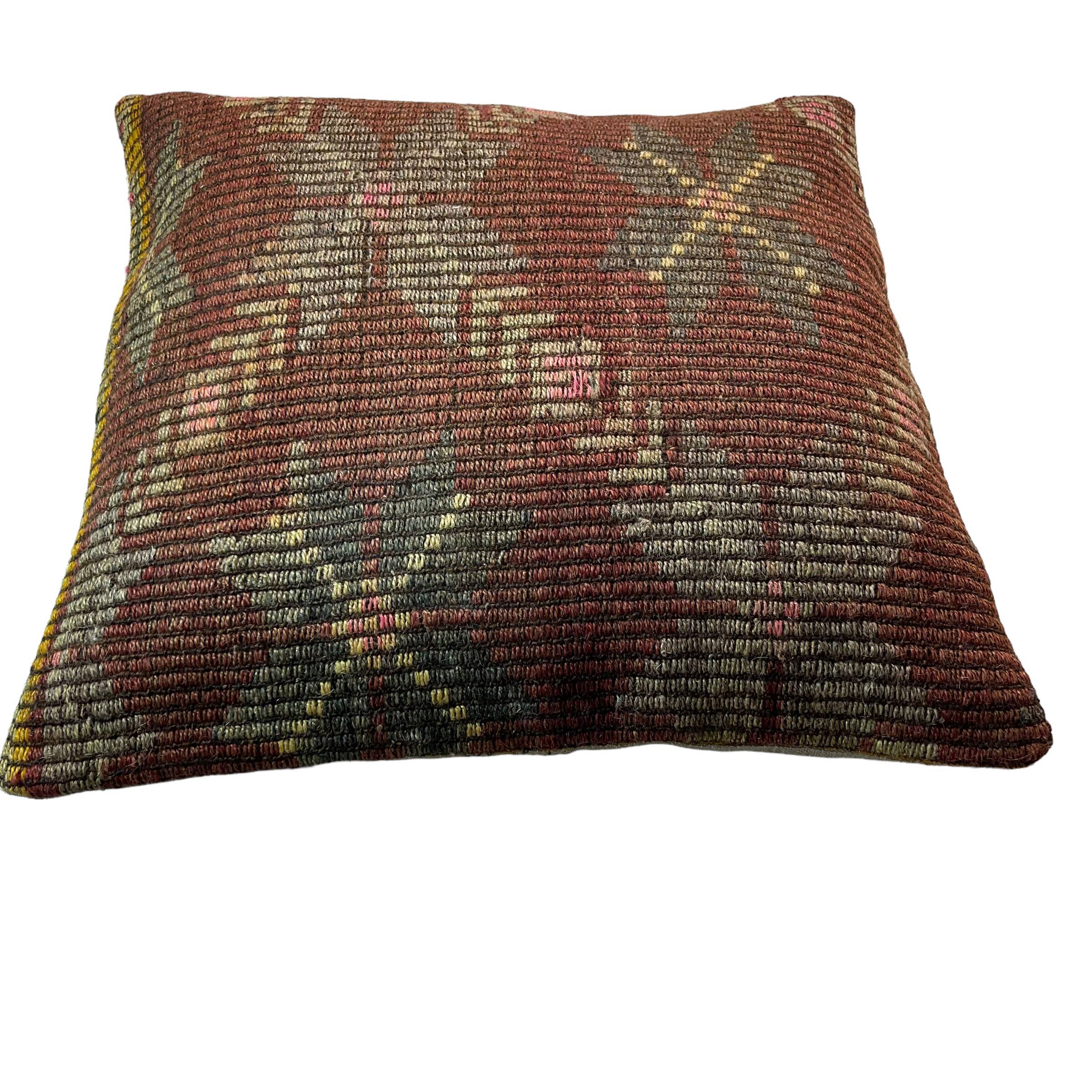 Vintage turkish kilim cushion cover , 55 x 55 cm