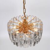 Palazzo chandelier in gilded brass and crystal glass, Kalmar, Austria, 1970.