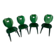 Set of 4 green pine chairs by Svensk Fur, Sweden, 1950s.