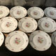 Set of 12 dessert plate in Limoges porcelain PCL with floral decoration