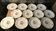 Set of 12 dessert plate in Limoges porcelain PCL with floral decoration