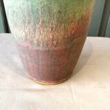 Vase en céramique bi colore vert à violine