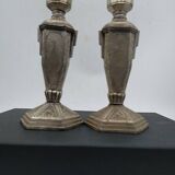Art Deco metal candle holders.