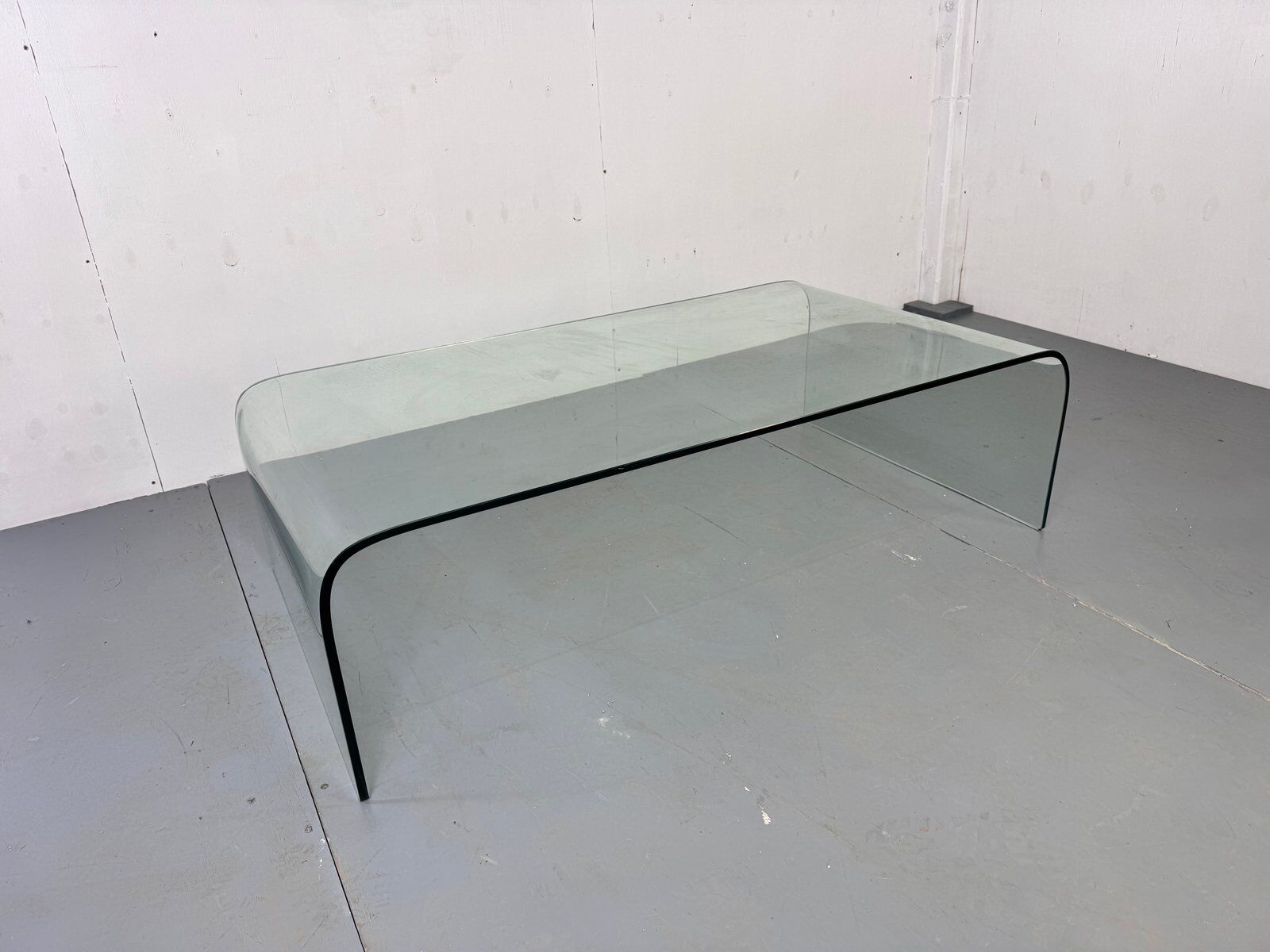 Modern Italian glass waterfall side table attr  Fiam, 1980s