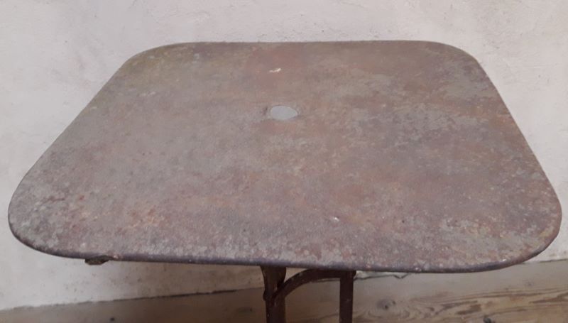 Pedestal table, wrought iron garden table